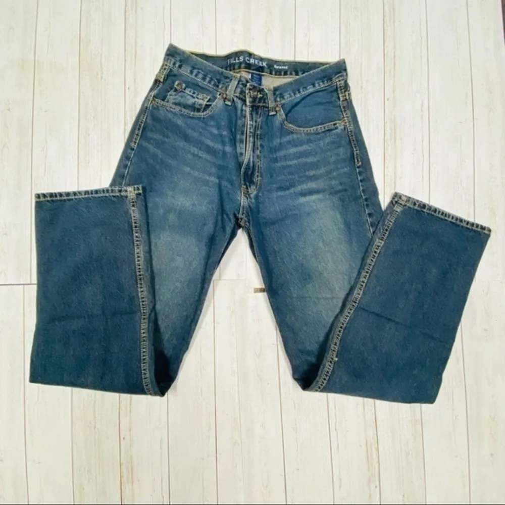 Falls Creek Men’s Blue Straight  Denim Jeans.